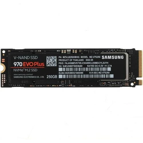 SSD накопитель Samsung 250GB 980 PRO, V-NAND 3-bit MLC, Elpis, M.2 (2280) PCIe Gen 4.0 x4, NVMe 1.3c, R6400/W2700,  IOPs 500 000/600 000