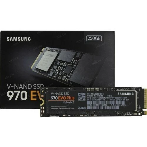 SSD накопитель Samsung 250GB 980 PRO, V-NAND 3-bit MLC, Elpis, M.2 (2280) PCIe Gen 4.0 x4, NVMe 1.3c, R6400/W2700,  IOPs 500 000/600 000