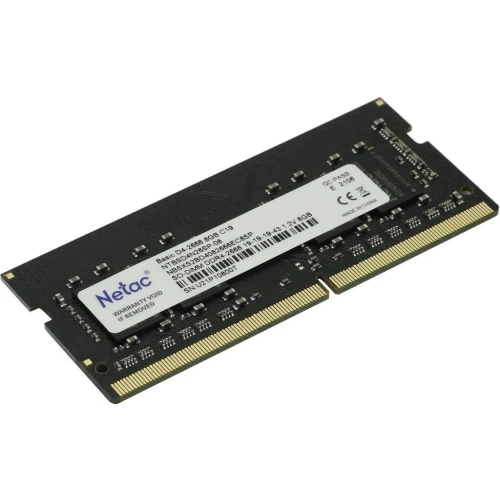 Память Netac 8GB DDR4 2666MHz SO-DIMM CL19 1.2V/NTBSD4N26SP-08 PC4-21300 CL19 SO-DIMM 260-pin single rank Ret