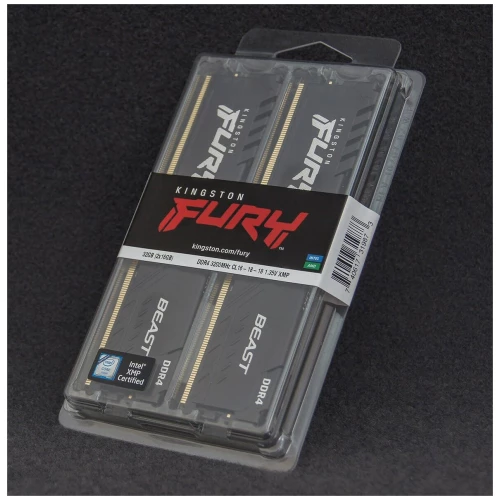 Память Kingston 32GB DDR4 3200MHz CL16 DIMM (Kit of 2) 1Gx8 FURY Beast Black