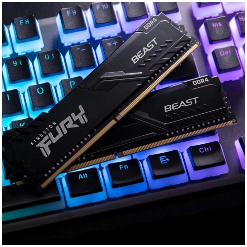 Модуль памяти Kingston DDR4 DIMM 32Gb PC25600, 3200Mhz, FURY Beast Black CL16 (Kit of 2) (KF432C16BBK2/32) (retail)