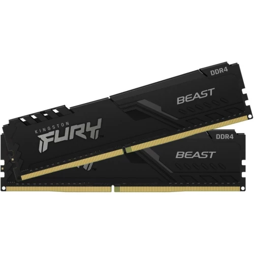 Модуль памяти Kingston DDR4 DIMM 32Gb PC25600, 3200Mhz, FURY Beast Black CL16 (Kit of 2) (KF432C16BBK2/32) (retail)