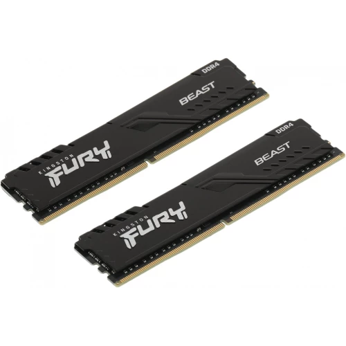 Модуль памяти Kingston DDR4 DIMM 32Gb PC25600, 3200Mhz, FURY Beast Black CL16 (Kit of 2) (KF432C16BBK2/32) (retail)