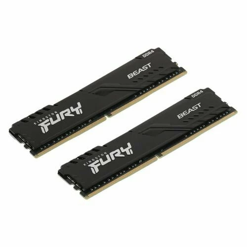 Модуль памяти Kingston DDR4 DIMM 32Gb PC25600, 3200Mhz, FURY Beast Black CL16 (Kit of 2) (KF432C16BBK2/32) (retail)