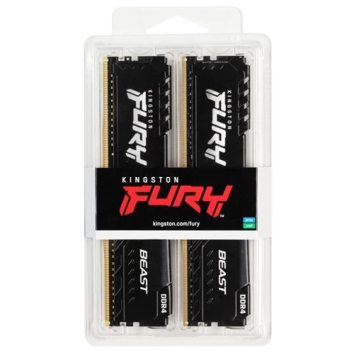 Модуль памяти Kingston DDR4 DIMM 32Gb PC25600, 3200Mhz, FURY Beast Black CL16 (Kit of 2) (KF432C16BBK2/32) (retail)