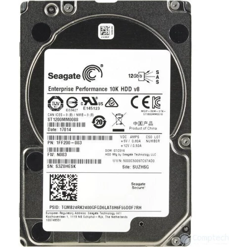 Жесткий диск Seagate HDD SAS 2,5" Seagate 1,2Tb, ST1200MM0009, Exos 10E2400, SAS 12Гбит/с, 10000 rpm, 128Mb buffer, 15mm