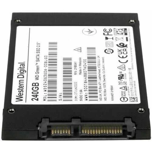 Накопитель SSD WD 240Gb GREEN SATA-III 2,5”/7мм WDS240G3G0A (аналог WDS240G2G0A)