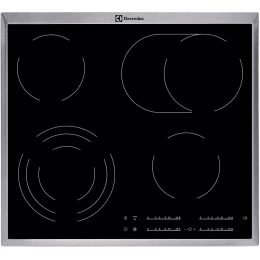 Встраиваемая варочная поверхность ELECTROLUX/ электрическая, 60 см, серебристая рамка, черный цвет