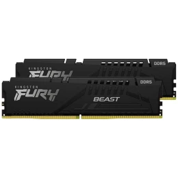 Модуль памяти DDR 5 DIMM 16Gb PC41600, 5200Mhz, Kingston FURY Beast Black CL40 (Kit of 2) (KF552C40BBK2-16) (retail)