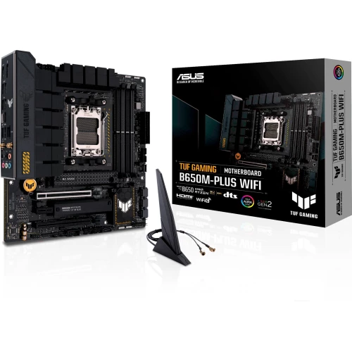 Материнская плата ASUS TUF GAMING B650M-PLUS WIFI AM5 micro-ATX 4xDDR5 2xPCIEx16 PCIEx1 2xM.2 HDMI DP 2.5GLAN WIFI (90MB1BF0-M0EAY0)