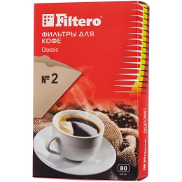 Фильтры для кофе FILTERO №2/80,  для кофеварок капельного типа,  бумажные,  80 шт