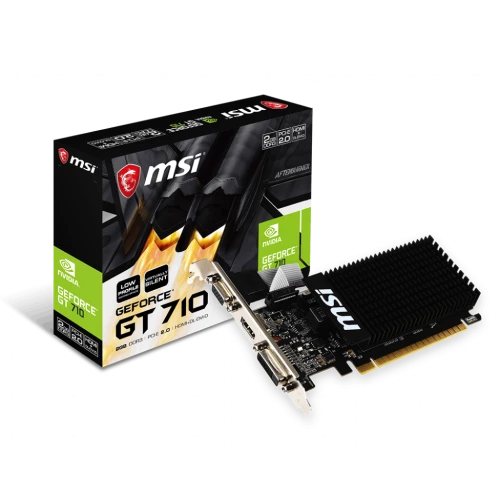Видеокарта MSI PCI-E GT 710 2GD3H LP nVidia GeForce GT 710 2048Mb 64bit DDR3 954/1600 DVIx1/HDMIx1/CRTx1/HDCP Ret low profile