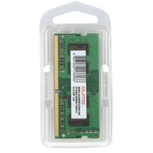 Модуль памяти QUMO SO-DIMM DDR-4 16GB QUMO 2400MHz  1Gx8   Retai CL16 (QUM4S-16G2400P16)