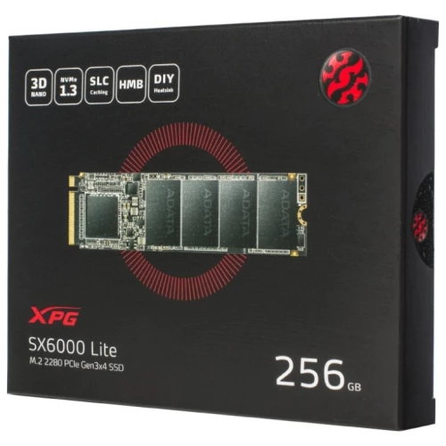 Накопитель SSD M.2 ADATA 256Gb XPG S11 Pro <AGAMMIXS11P-256GT-C> (PCI-E 3.0 x4, up to 3500/1200Mbs, 290000 IOPs, 3D TLC, NVMe 1.3, 22x80mm, радиатор)
