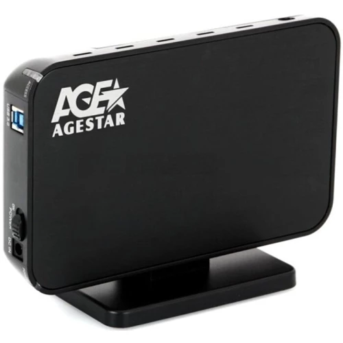 Внешний корпус для HDD AgeStar 3UB3A8-6G SATA II пластик/алюминий черный 3.5"